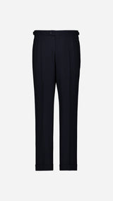 La pantalon du costume droit Stefano en fresco bleu marine - photographié en ghost vue de face - Collection Printemps Été 2026 - Maison Gabriel Paris