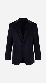 La veste du costume droit Maximilien en velours côtelé bleu nuit - vue ghost face - Collection Automne Hiver 2025 par Maison Gabriel Paris