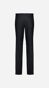 Le pantalon du costume croisé Constant en flanelle de laine gris anthracite de la Maison Gabriel Paris - vue ghost dos