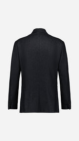 La veste du costume croisé Constant en flanelle de laine gris anthracite de la Maison Gabriel Paris - vue ghost dos