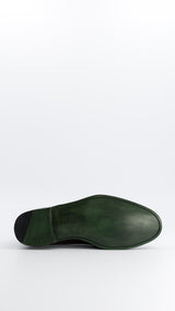 Le mocassin Newport, en cuir lisse coloris marron ébène, collaboration Malfroid x Gabriel, vue du dessous, de la Maison Gabriel Paris