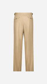 Le Pantalon chino Léo coloris mastic en coton japonais - vue dos ghost - Collection AH 2025 - Maison Gabriel Paris