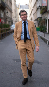 Costume droit Valentin : le moleskine beige