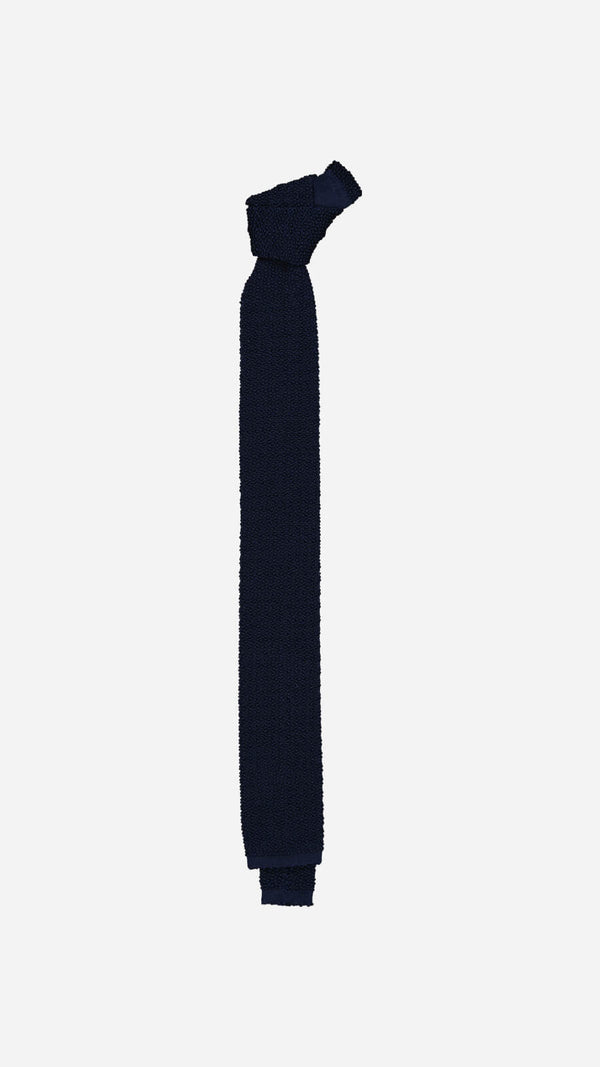 Cravate Leopold : la tricot de soie bleue