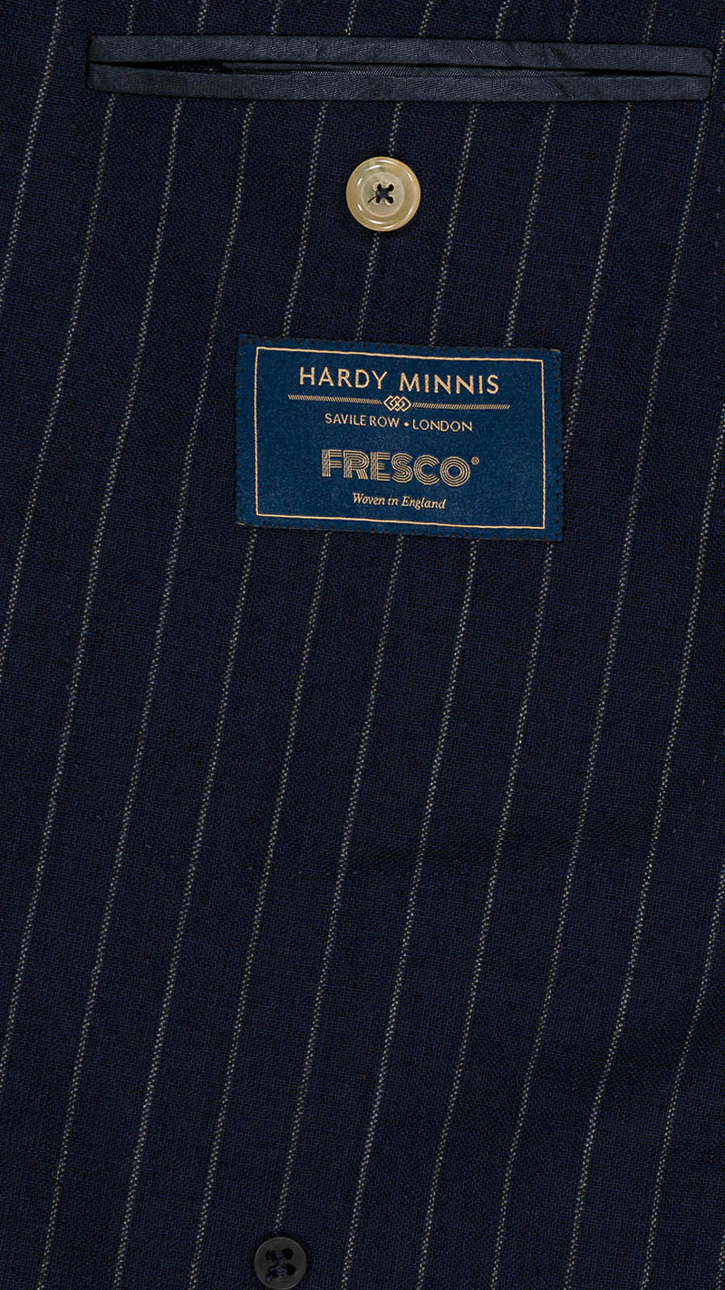 Serge double-breasted blazer : blue fresco with tennis stripes