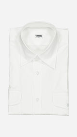 Chemise Gabriel en denim blanc cassé Collection Printemps été 2025 - vue face pliée - de  de la Maison Gabriel Paris
