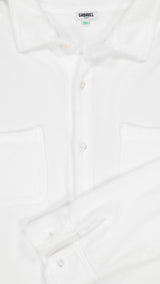 Marius shirt: white terry cloth jersey
