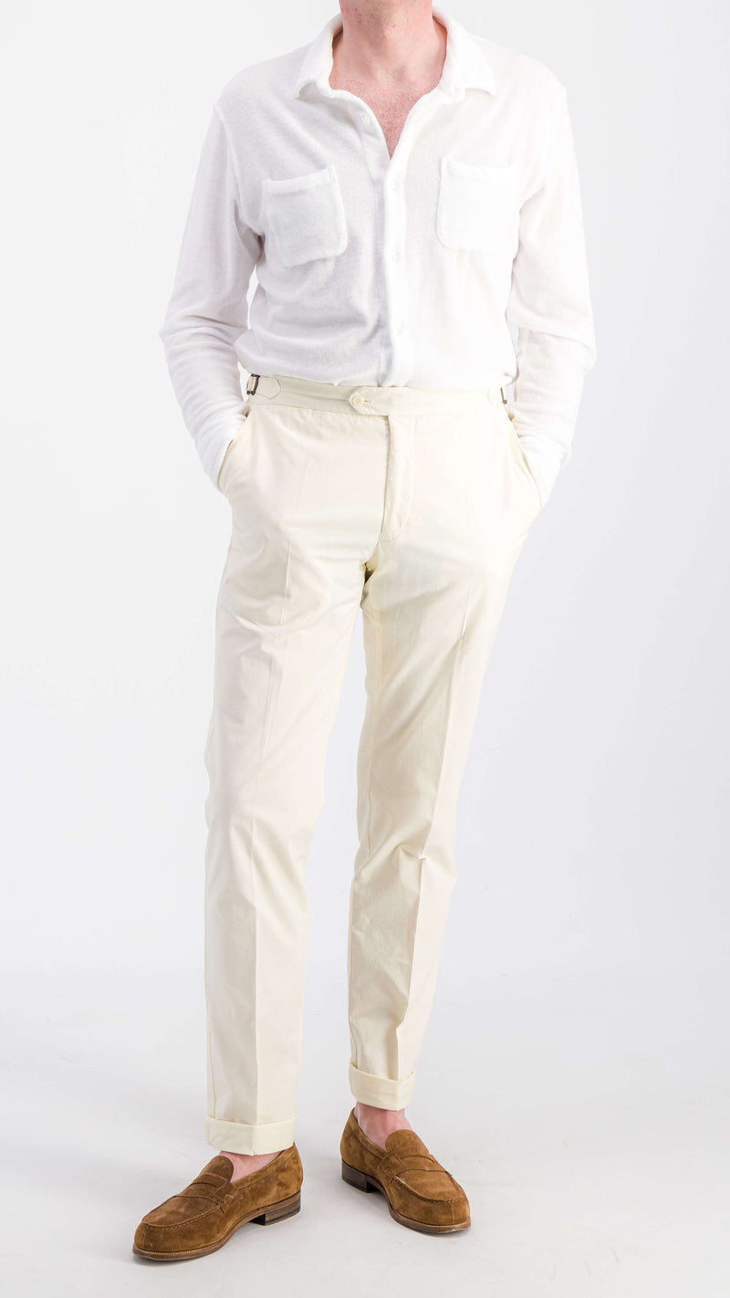Marius shirt: white terry cloth jersey