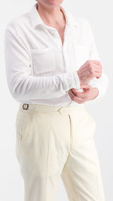 Marius shirt: white terry cloth jersey
