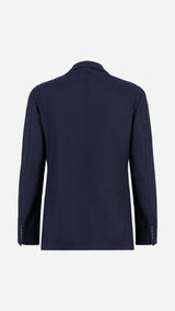 Costume croisé André en flanelle bleu marine par Maison Gabriel Paris, collection André Malraux veste dos