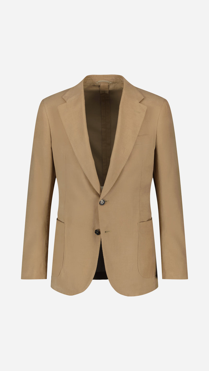 La veste droite du costume Charly en milleraies d'été beige - vue de face - de la Maison Gabriel Paris - UNISEXE
