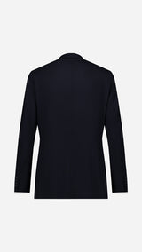 La veste du costume droit Stefano en fresco bleu marine - photographié en ghost vue de dos - Collection Printemps Été 2026  - Maison Gabriel Paris