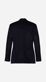 La veste du costume droit Maximilien en velours côtelé bleu nuit - vue ghost dos - Collection Automne Hiver 2025 par Maison Gabriel Paris