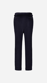 Le pantalon du costume droit Maximilien en velours côtelé bleu nuit - vue ghost dos - Collection Automne Hiver 2025 par Maison Gabriel Paris