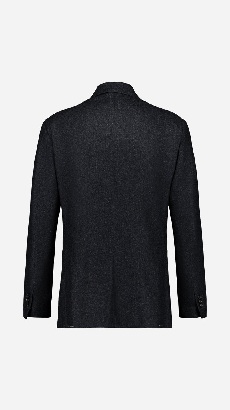 La veste du costume croisé Constant en flanelle de laine gris anthracite de la Maison Gabriel Paris - vue ghost dos