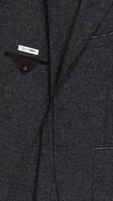 La veste du costume droit Alberto en Shetland gris anthracite - détails intérieurs - Collection Giacometti 2026  - Maison Gabriel Paris