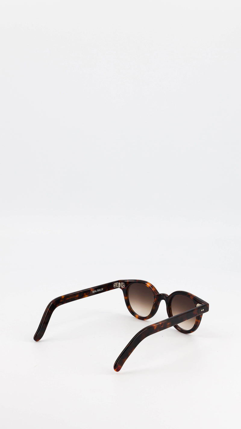 Les lunettes Vincent en acétate marron jaspé verres solaires dégradés, coloris marron, de la collection André Malraux par Maison Gabriel Paris