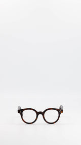 Les lunettes Vincent en acétate marron jaspé verres optiques, de la collection André Malraux par Maison Gabriel Paris