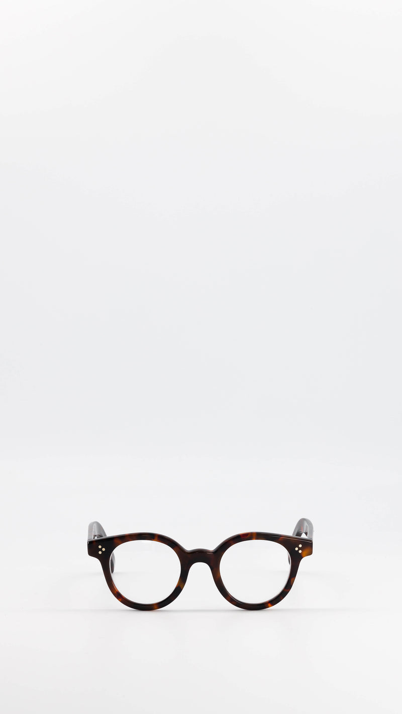 Les lunettes Vincent en acétate marron jaspé verres optiques, de la collection André Malraux par Maison Gabriel Paris