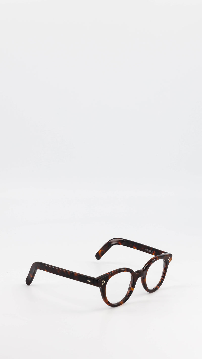 Les lunettes Vincent en acétate marron jaspé verres optiques, de la collection André Malraux par Maison Gabriel Paris