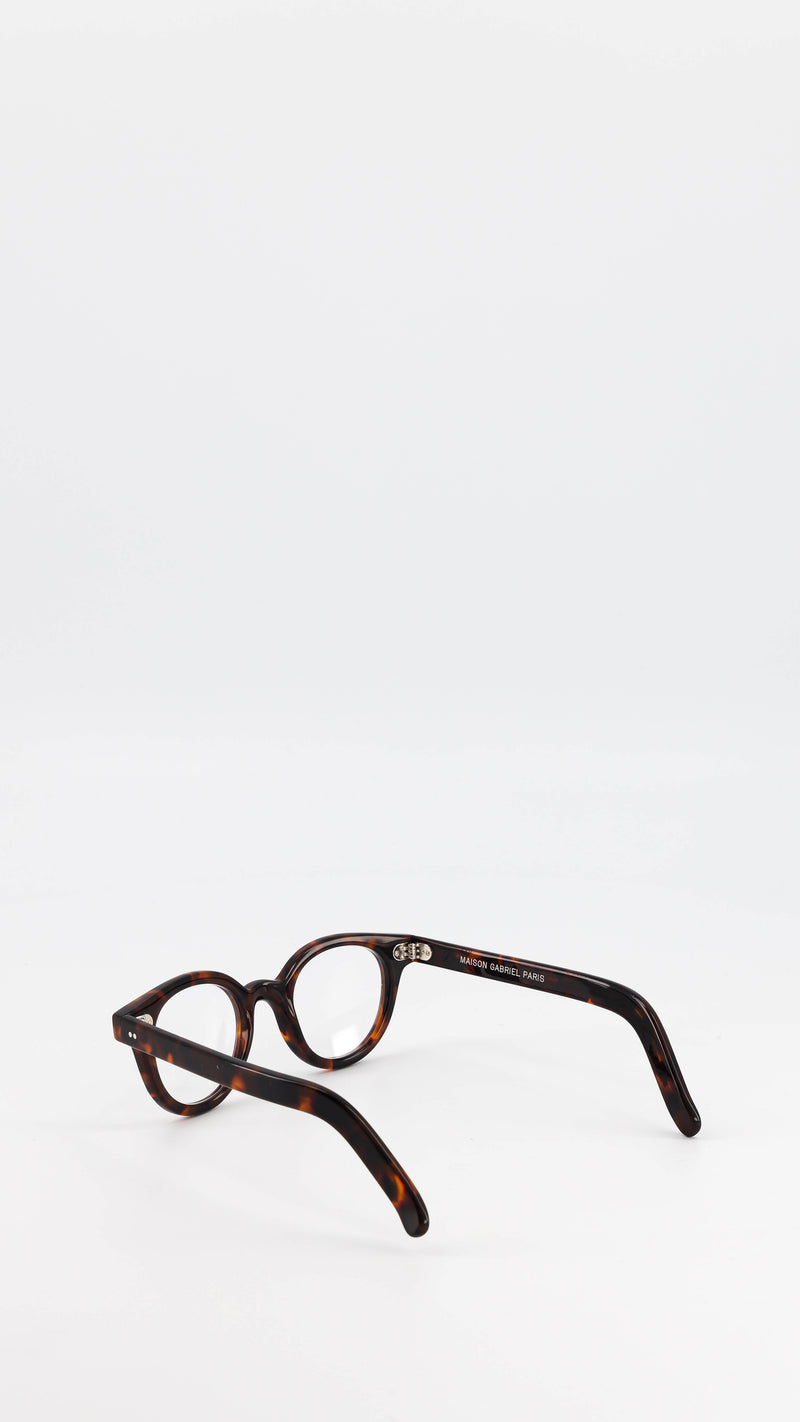 Les lunettes Vincent en acétate marron jaspé verres optiques, de la collection André Malraux par Maison Gabriel Paris