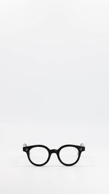 Les lunettes Vincent en acétate noire verres optiques, de la collection André Malraux par Maison Gabriel Paris