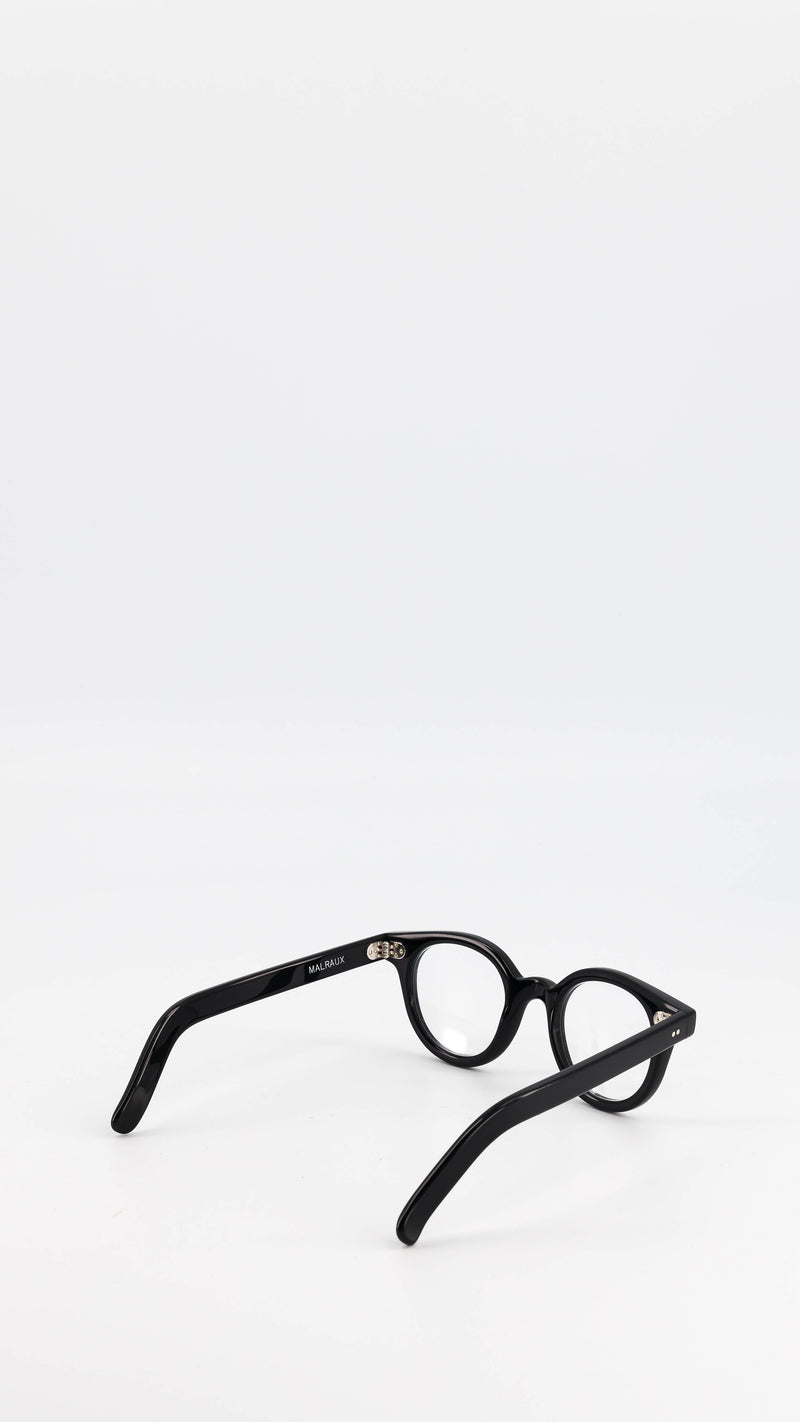 Les lunettes Vincent en acétate noire verres optiques, de la collection André Malraux par Maison Gabriel Paris