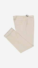 Pantalon Désiré : le milleraies d'été blanc cassé