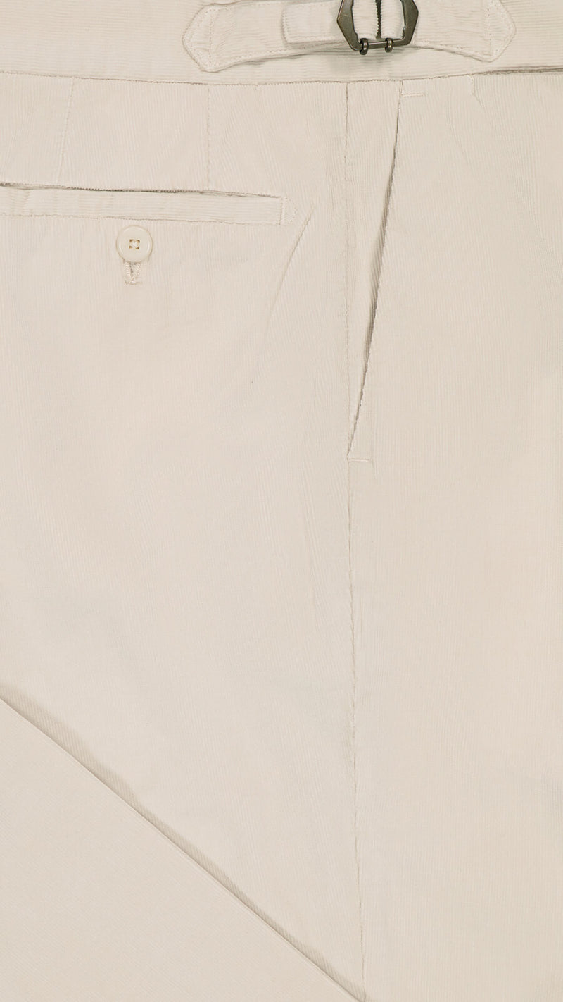 Pantalon Désiré : le milleraies d'été blanc cassé