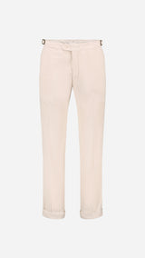 Pantalon Désiré : le milleraies d'été blanc cassé