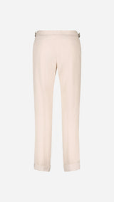 Pantalon Désiré : le milleraies d'été blanc cassé