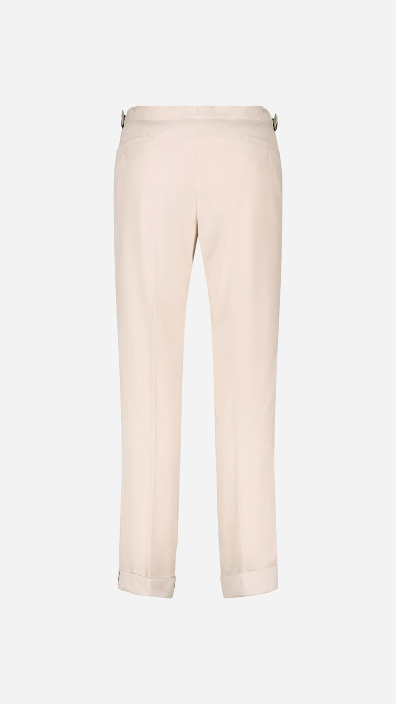 Pantalon Désiré : le milleraies d'été blanc cassé