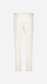 Pantalon Guillaume : le lin et coton blanc cassé