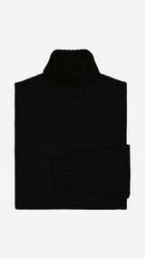 Philippe sweater : black merino-wool rollneck