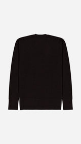 Pull col V profond Diego en laine mérinos marron Le Minor X Gabriel - Vue  dos - Collection Giacometti 2026 - Maison Gabriel Paris