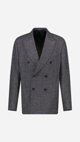 Costume croisé Maxime : le shetland gris chevrons