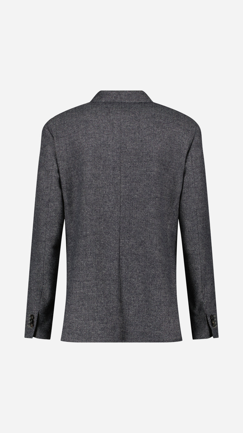 Costume croisé Maxime : le shetland gris chevrons
