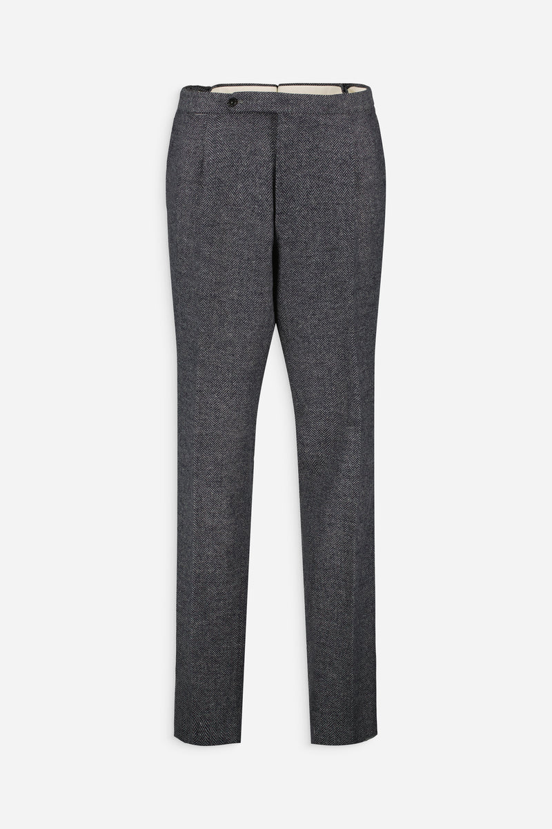 Costume croisé Maxime : le shetland gris chevrons