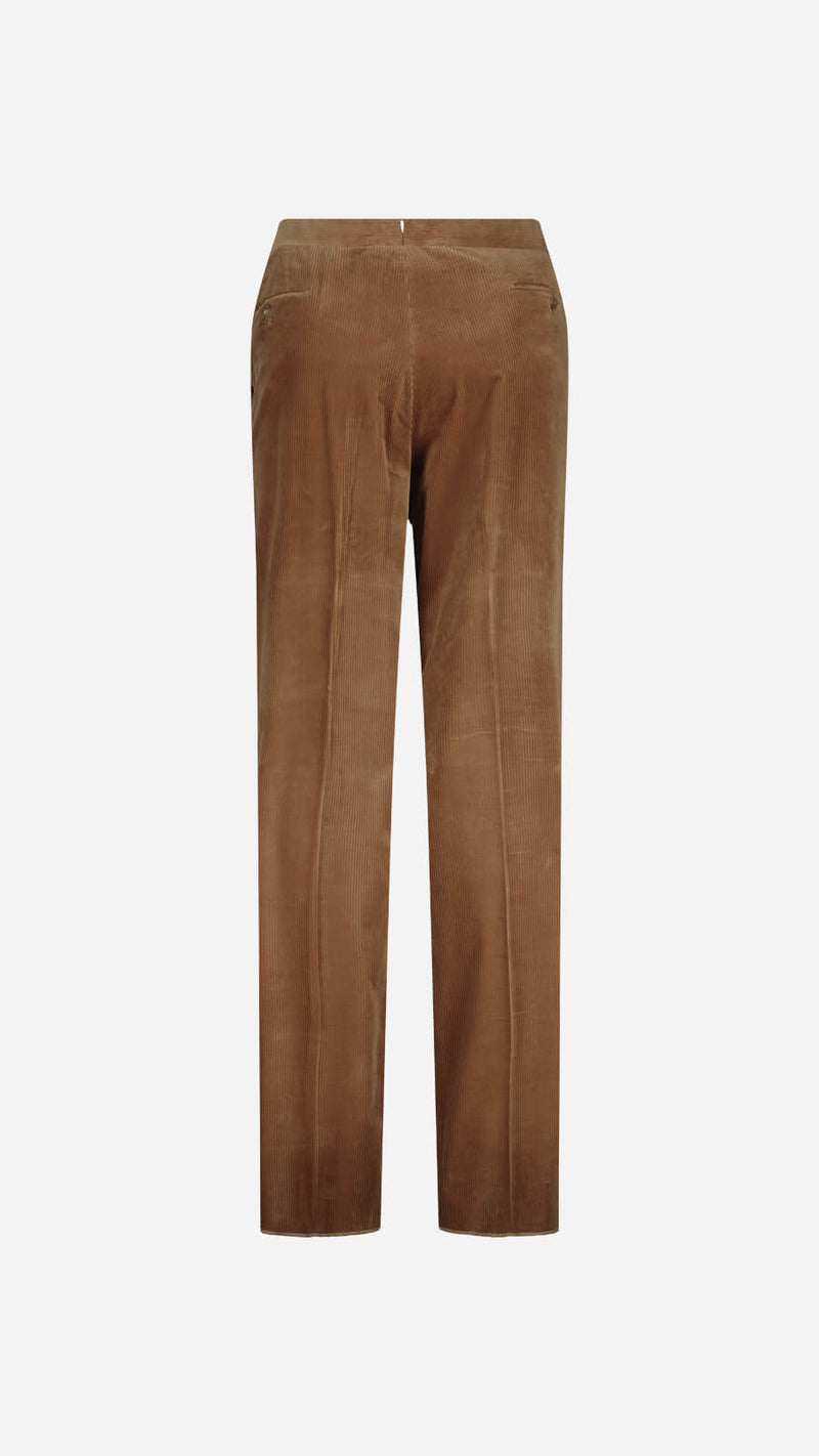 Single-breasted Pierrick suit: light brown corduroy