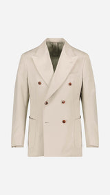 Costume croisé Richard : le coton lavé blanc cassé