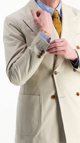 Costume croisé Richard : le coton lavé blanc cassé