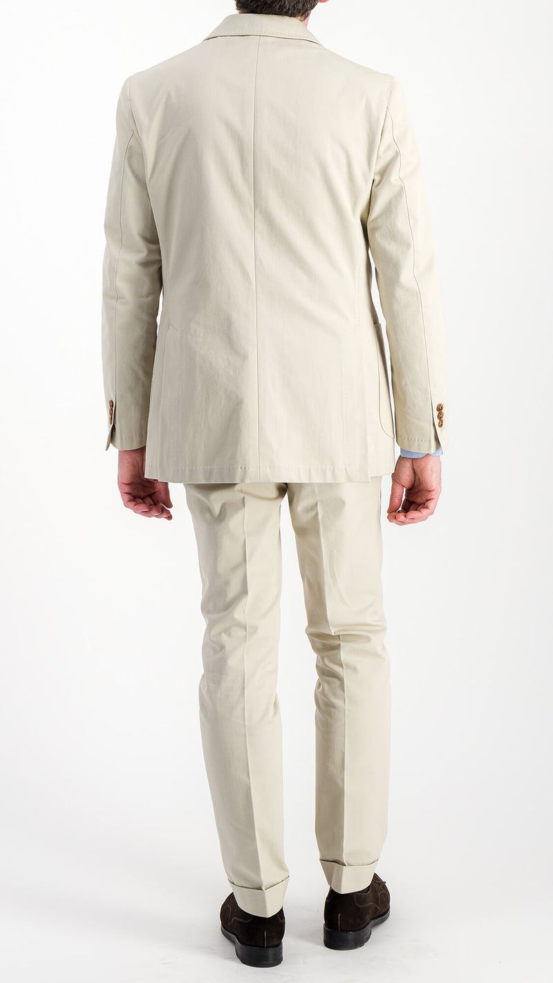 Costume croisé Richard : le coton lavé blanc cassé