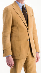 Single-breasted Valentin suit in beige moleskin