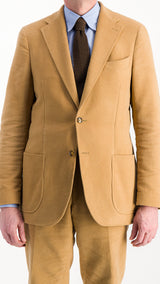 Single-breasted Valentin suit in beige moleskin