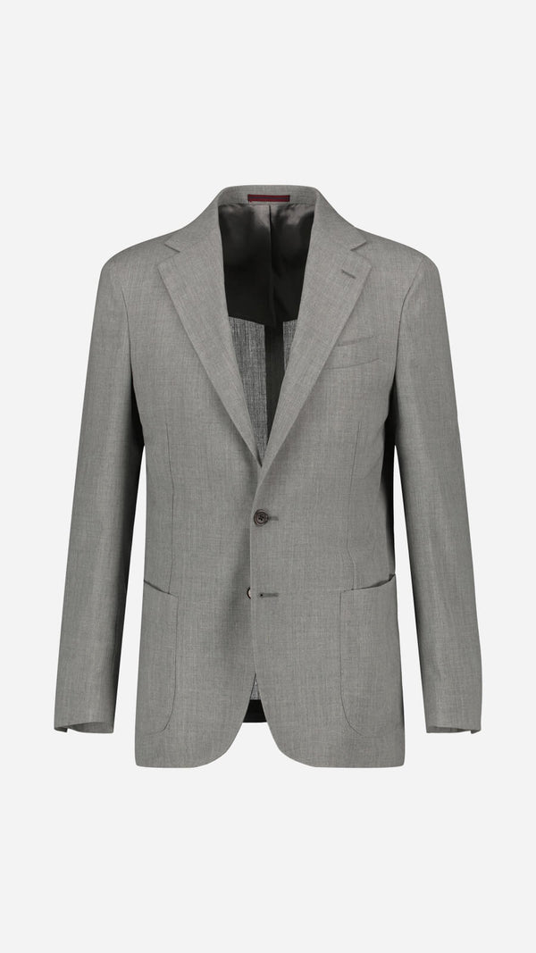 Single-breasted Bernard suit: mouse-grey wool