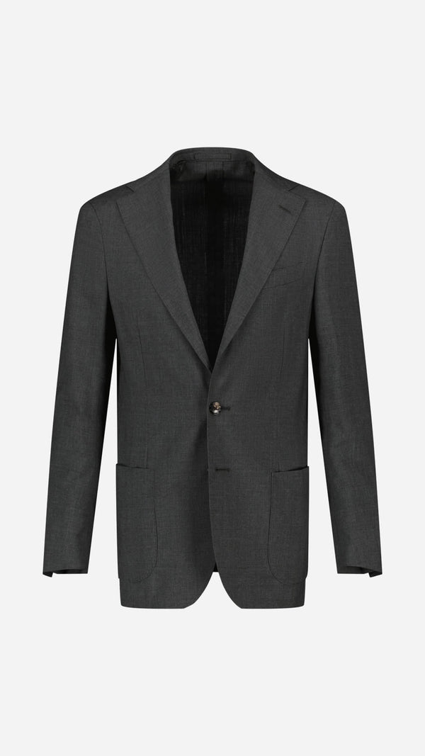 Single-breasted David suit: anthracite grey wool