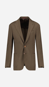 Single-breasted Mickael suit: brown solaro wool