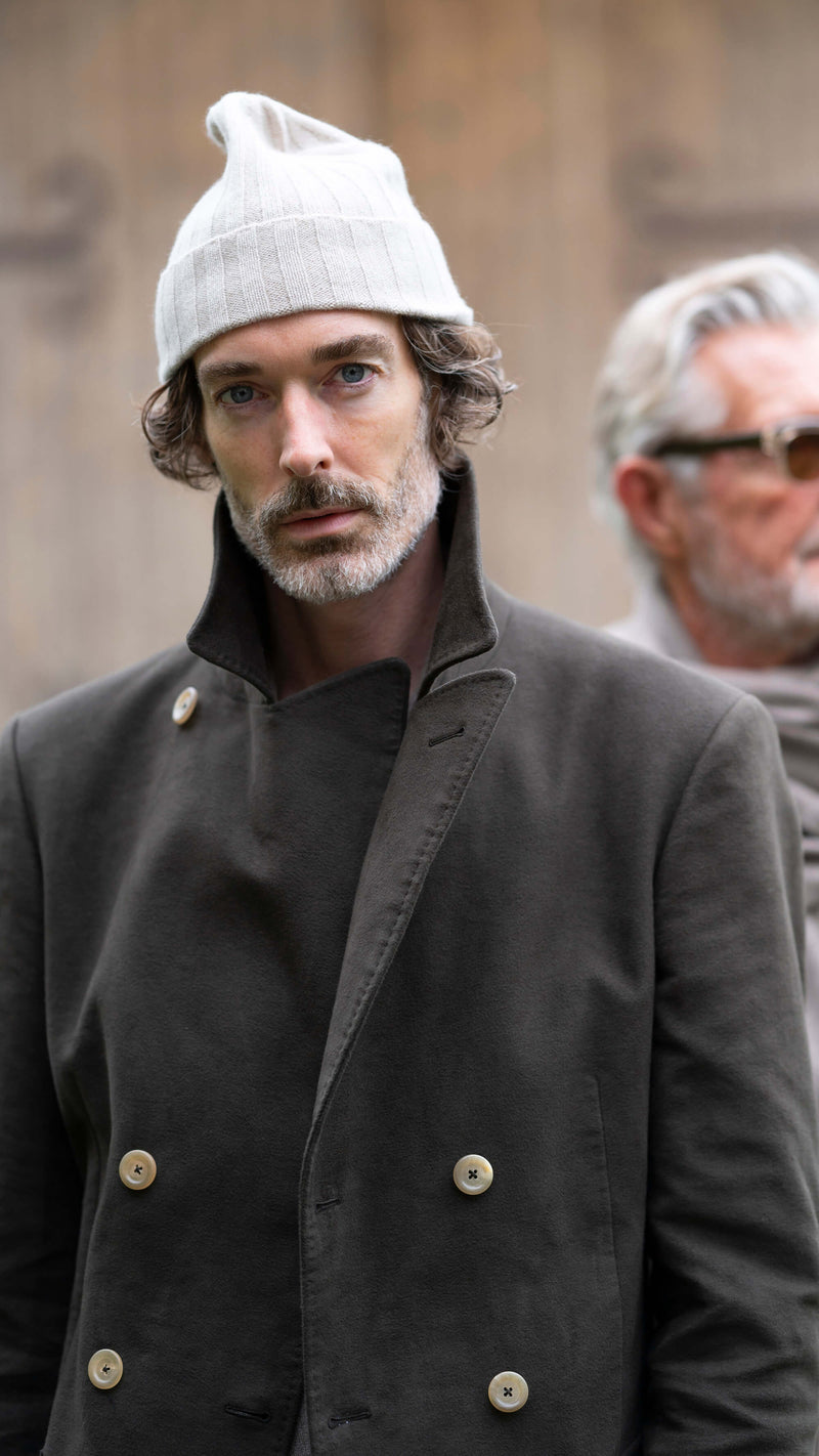 The Éllie coat: chocolate brown moleskin