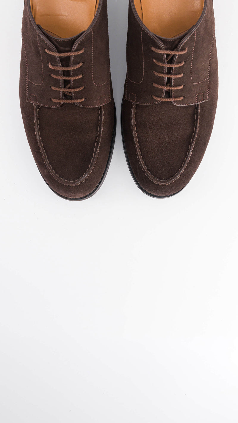 Chaussures WESTON X GABRIEL : le Derby Golf en cuir veau velours marron