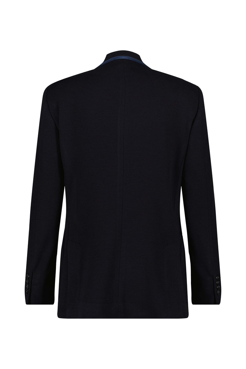 Veste Laurent : la jersey laine bleue marine à galons